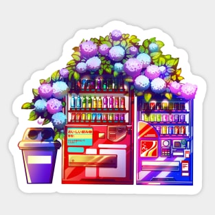 Vending machines and the hydrangea Sticker